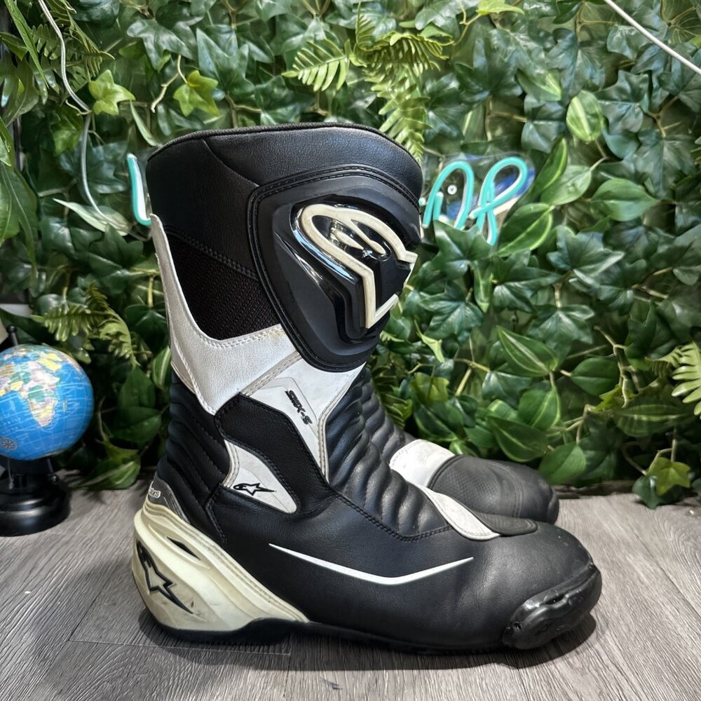 Alpinestars SMX-S Boots Black/White | Size 13.5 US / 49 EU